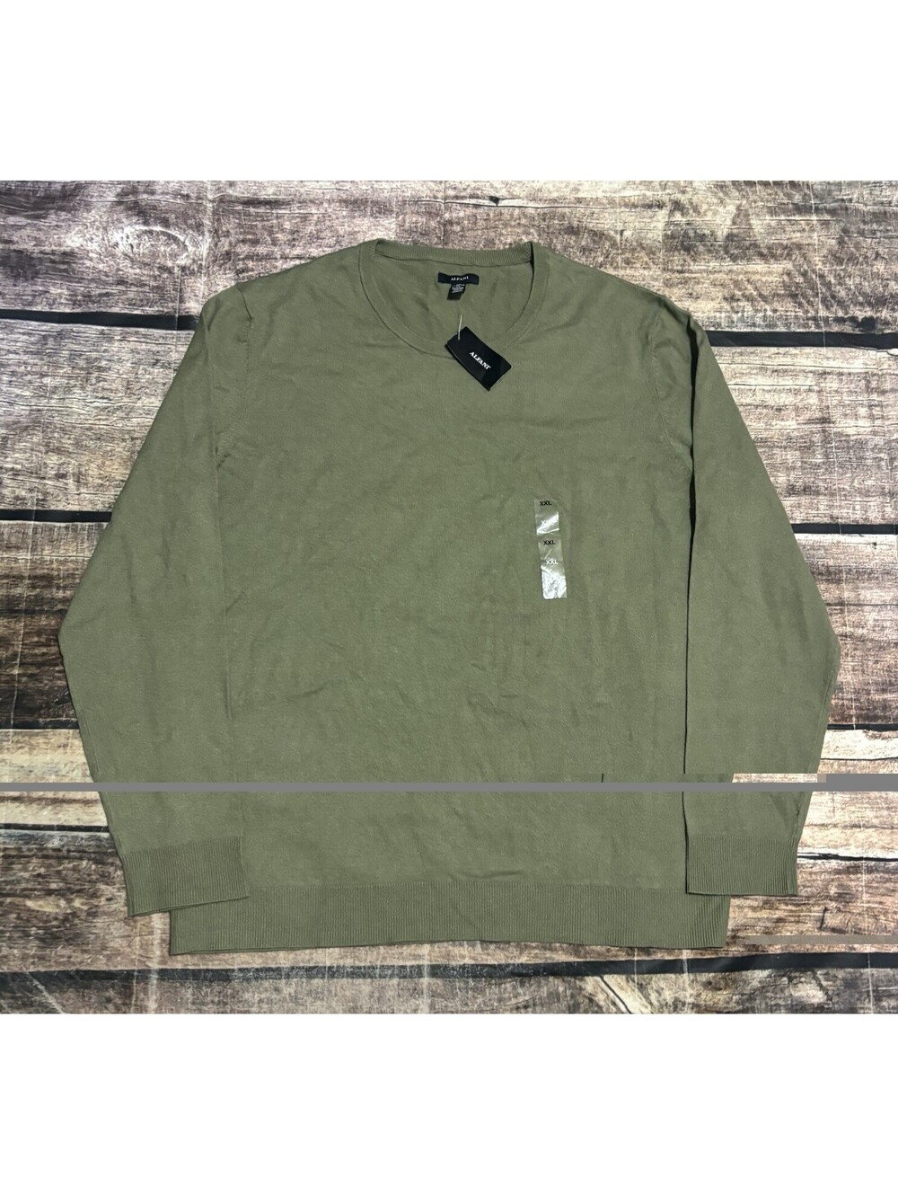 Alfani Sweater Mens 2XL Crew Neck Pullover Military Green NEW